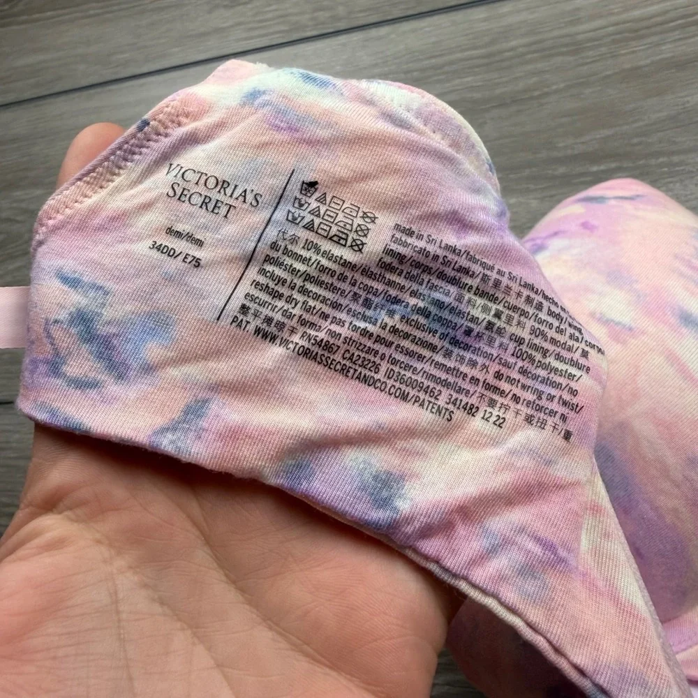 Victoria's Secret Women Forever Bra Demi Tie Dye Pink Purple 34DD